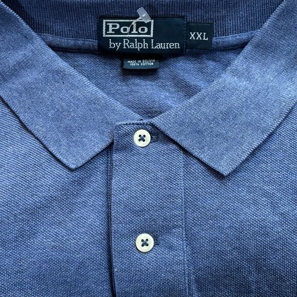 Vintage Polo Ralph Lauren Long Sleeve Polo XXL Cornflower Blue New Old Stock - Picture 4 of 6
